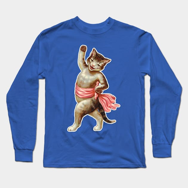 Vintage Cat Long Sleeve T-Shirt by Bootyfreeze